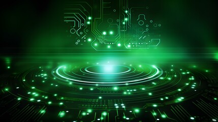 Obraz premium green Abstract technology background circles digital hi-tech technology design background. concept innovation. vector illustration