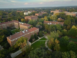 Drone coverage of campus and dorms. 