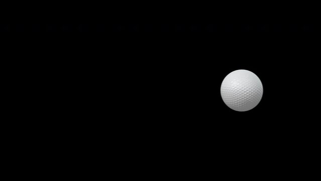 Golf Ball Rolling With Alpha Channel 4K