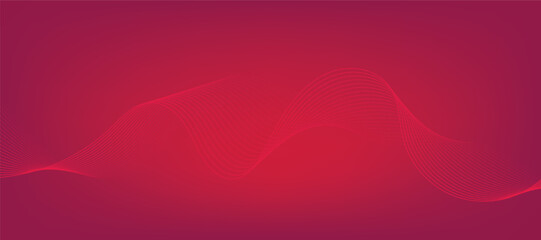 Abstract vector modern gradient background with red wavy lines and particles.