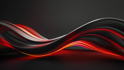 The image is a black background with red and white waves. The waves are smooth and flowing. The image has a futuristic and abstract feel to it.