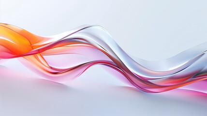 The image shows a flowing colorful wave of orange, white, pink and purple.
