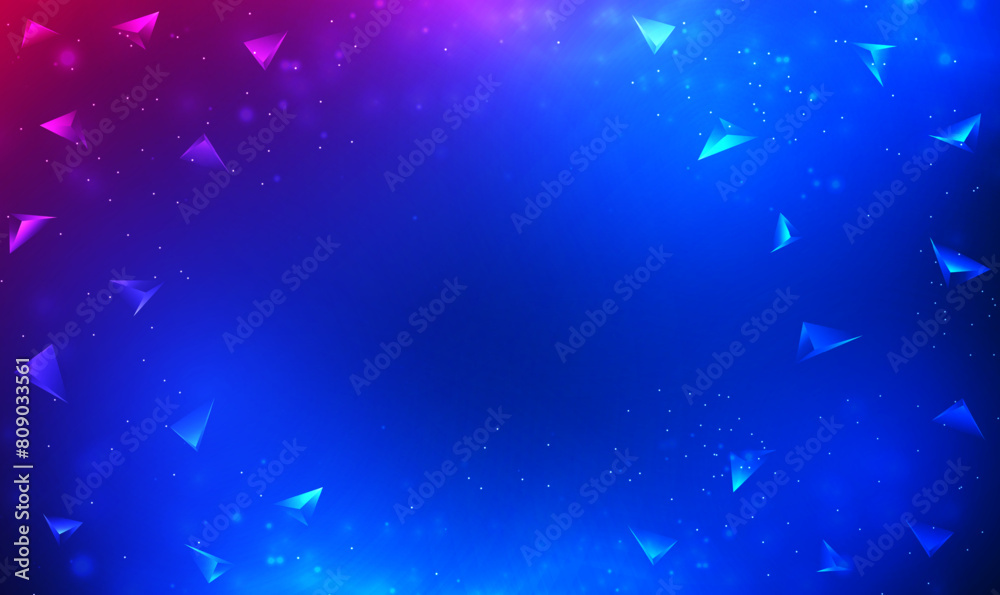 Poster abstract futuristic background with 3d trigons. 3d chaotic particles. flying polygonal pyramids in e