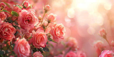 beautiful background with pink roses.
