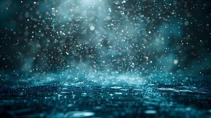 Mystical Luminescent Water Burst in Enigmatic Atmospheric Scene