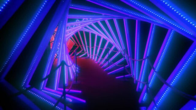 Color Changing Passageway At Event Or Theme Park
