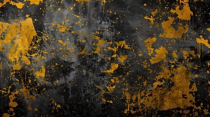 abstract black and yellow grunge design with a dirty background