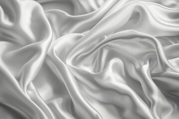 Fototapeta premium The elegant silver silk material features a subtle grey satin texture, creating a stunning backdrop with a delicate, natural pattern.