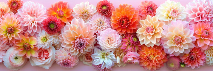 Various flowers arranged in a bunch and attached to a wall, creating a vibrant and decorative display