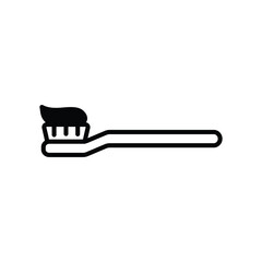 tooth brush icon with white background vector stock illustration