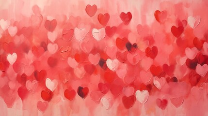 A Festive Display of Red and Pink Hearts for a Valentine's Day Celebration