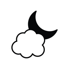 night icon with white background vector stock illustration