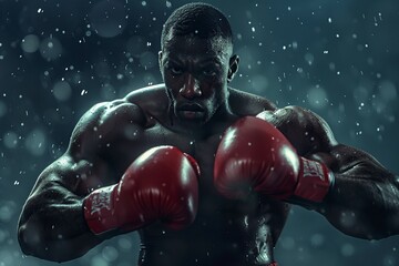 muscular man in boxing concept