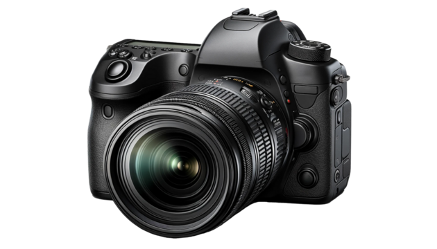 DSLR camera isolated on white background
