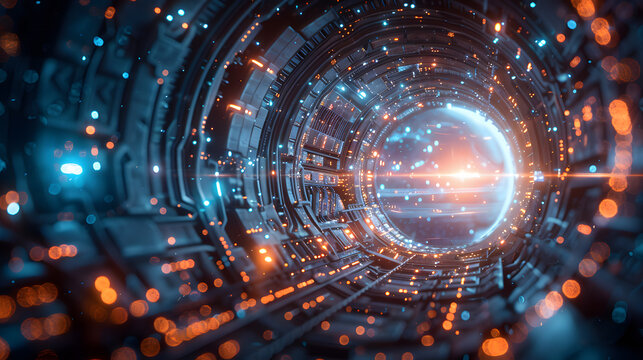 A data breach visualized, digital data streaming out of a vault, essence of cybersecurity threat, hacking and cracking, AI Generative