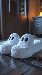 Ethereal Ghost Slippers Manifesting in Ghostly Otherworldly Presence