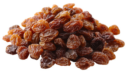 Obraz premium Heap of mixed raisins isolated on transparent background png