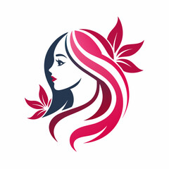 woman with hair-logo icons vector illustration