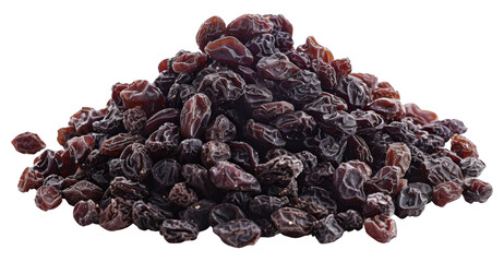 Fototapeta premium Heap of mixed raisins isolated on transparent background png