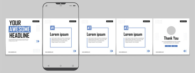 Set of LinkedIn carousel post, social media Instagram carousel post, modern and editable business carousel template design
