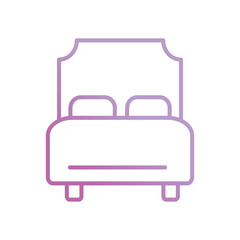 bed icon with white background vector stock illustration