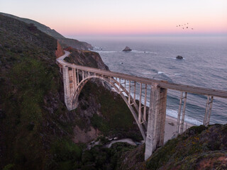 bixby creek bridge at sunrise
