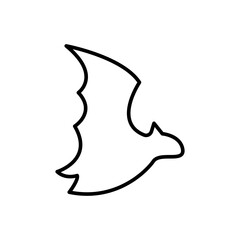 Bat outline icons, minimalist vector illustration ,simple transparent graphic element .Isolated on white background
