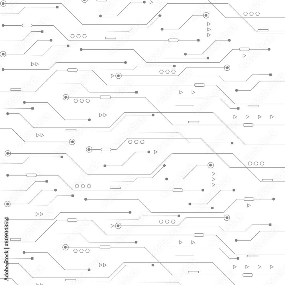 Aufkleber abstract technology circuit board background. grey white abstract technology background. digital tec