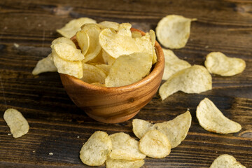 pile of potato chips on the table