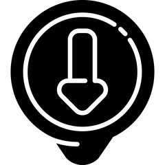 Down Arrow Location Icon