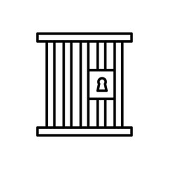 Prison outline icons, minimalist vector illustration ,simple transparent graphic element .Isolated on white background