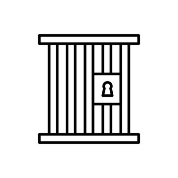 black jail bars with keyhole clip art preview