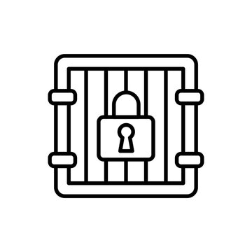 recommend clip art: Prison outline icons, minimalist vector illustration ,simple transparent graphic element .Isolated on white background