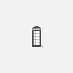 London Phone Booth icon sticker isolated on gray background