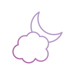 night icon with white background vector stock illustration