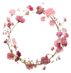 PNG Real pressed pink flowers jewelry circle wreath