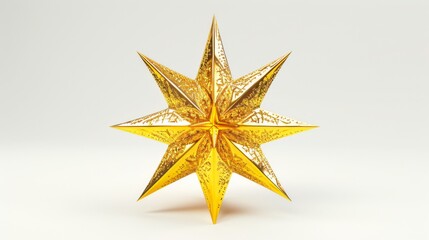 Fototapeta premium Golden star on pure white background