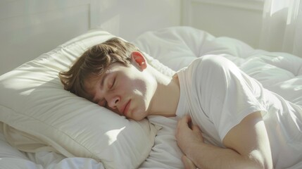 Fototapeta na wymiar A Man Enjoying Peaceful Slumber