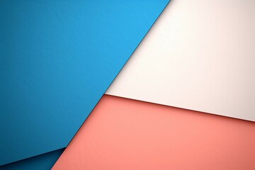 抽象背景バナー。セルリアンブルーと白とピンクの幾何学的な模様の壁のクローズアップ