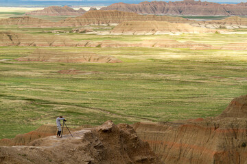 Anonymous Photographer photographing the Badlands Scenery