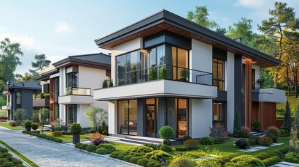 A large house with a lot of windows and a balcony