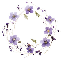 PNG Real pressed violet flowers wreath purple petal