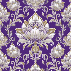 Repeating flower design for fabric, wallpaper, or other decorative surfaces