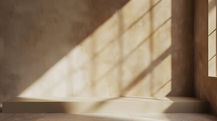 Brown modern minimalistic interior background wall mockup 3d render	
