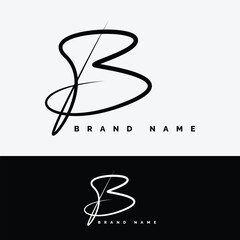 Letter B Signature Logo - Initial Alphabet for B - Handwritten B Logo