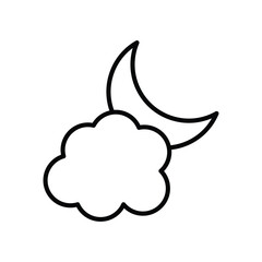 night icon with white background vector stock illustration