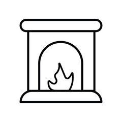 fire place icon with white background vector stock illustration