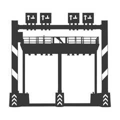 Silhouette toll road gate black color only
