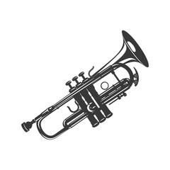 Naklejka premium Silhouette trumpet black color only