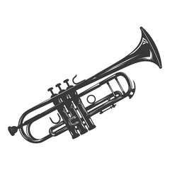 Naklejka premium Silhouette trumpet black color only